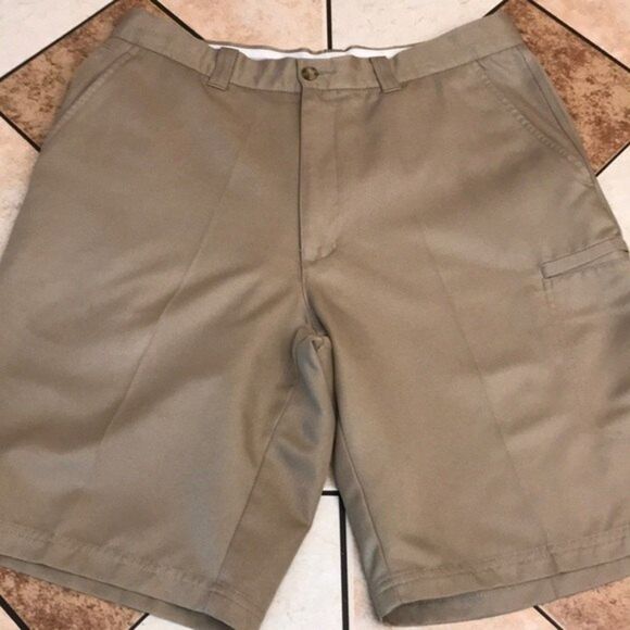 pga tour mens khaki golf performance shorts size 32 - Picture 1 of 7